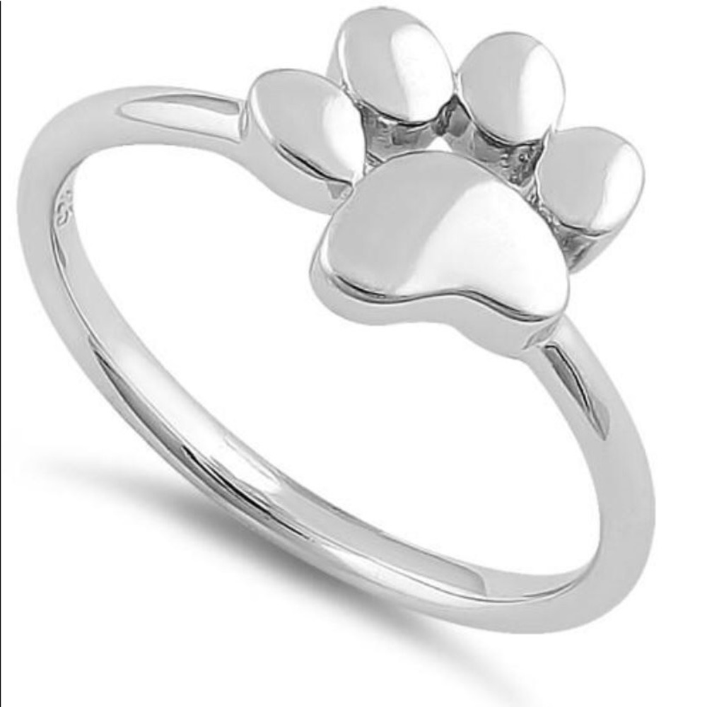 925 STERLING SILVER Adorable Paw Design Ring - Picture 14 of 14